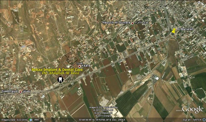 Location map for Bekaa Implant & Dental Care